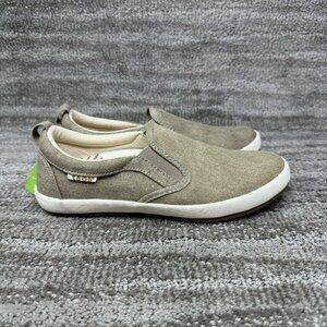Taos Beige Dandy Canvas Slip On Shoes Womens 6 Loafers Antimicrobial Brand New